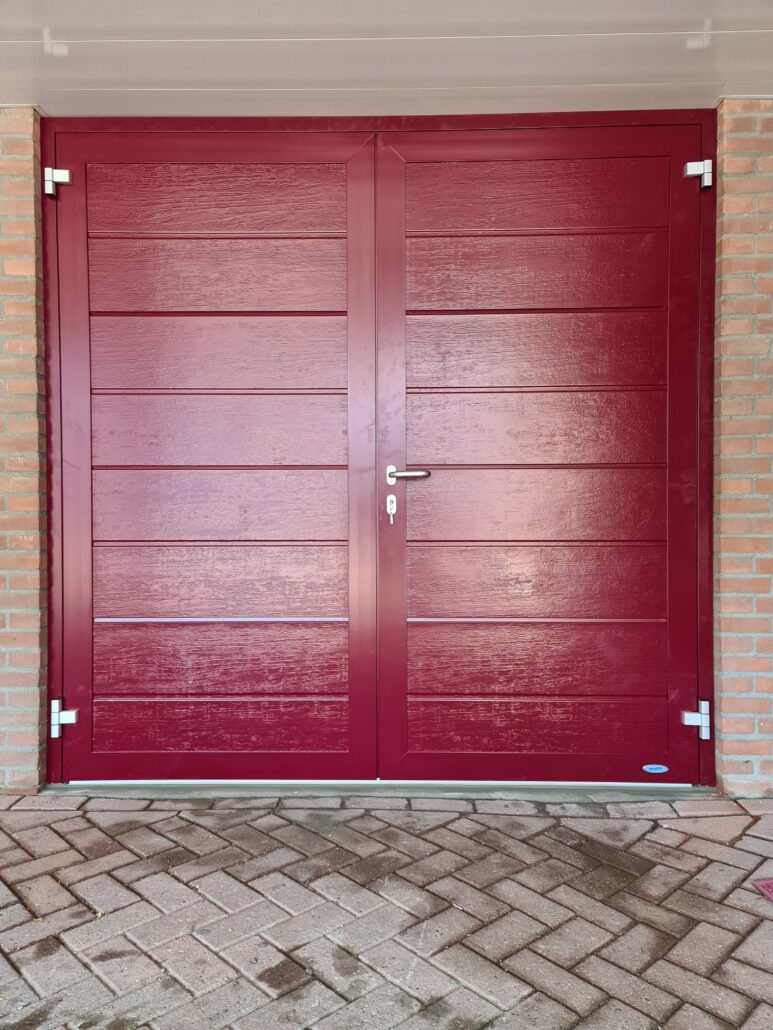 Duoport – Woodgrain – Horizontaal breed – RAL3005