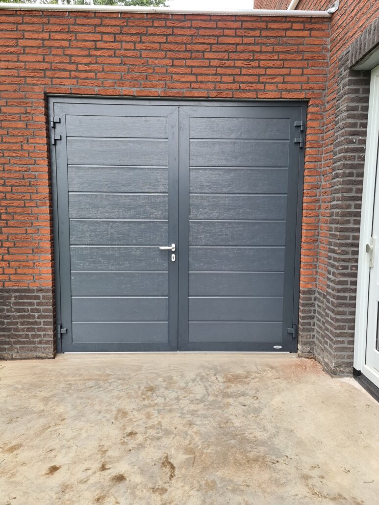 Duoport – Woodgrain – Horizontaal breed – RAL7016