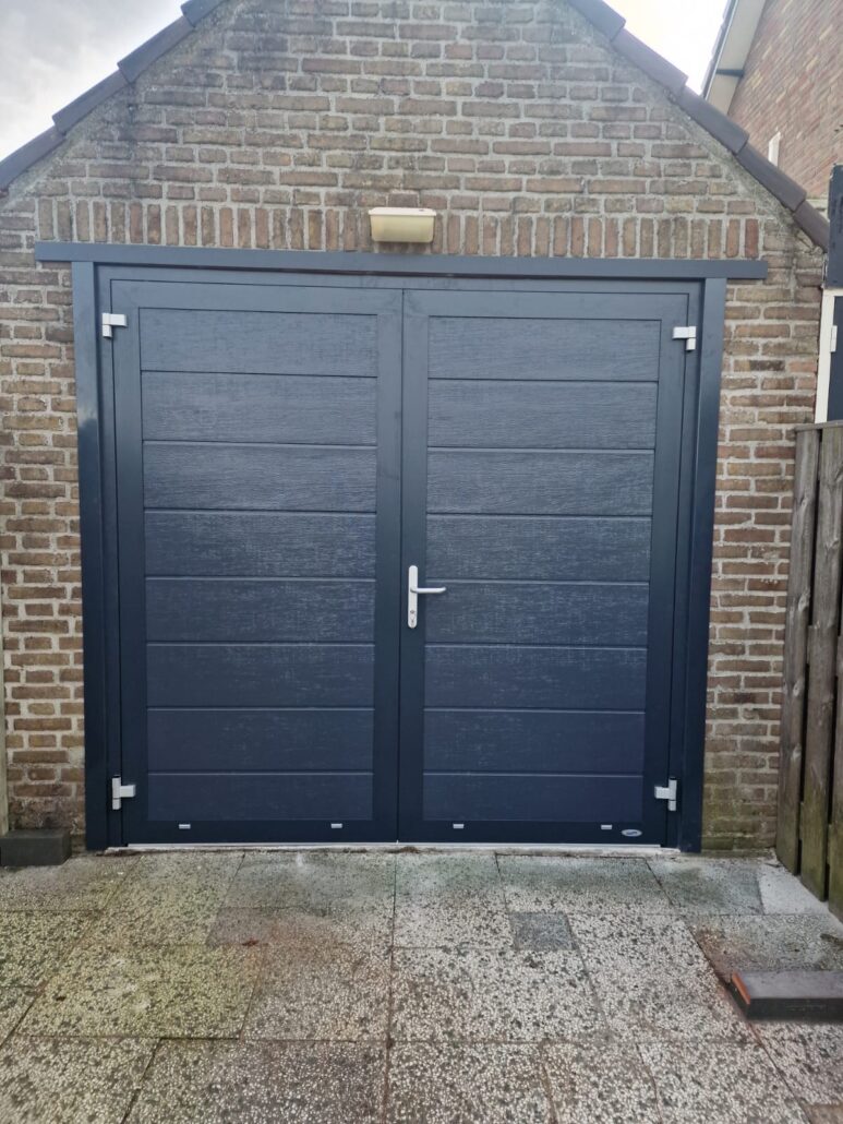 Duoport – Woodgrain – Horizontaal breed – RAL7016