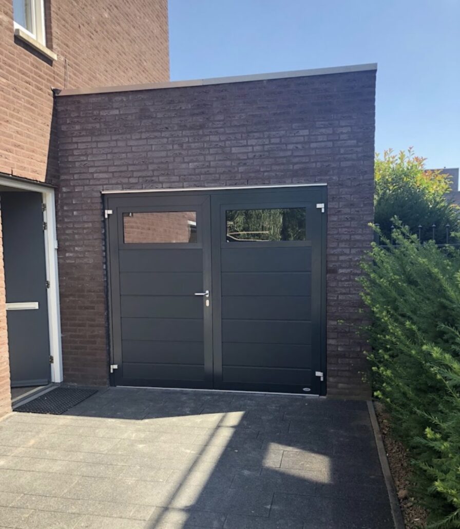 Duoport – horizontaal breed met lichtsecties – RAL7016